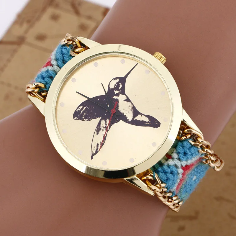 Новые стильные тканые наручные часы модные бестселлер Woodpecker кварцевый механизм