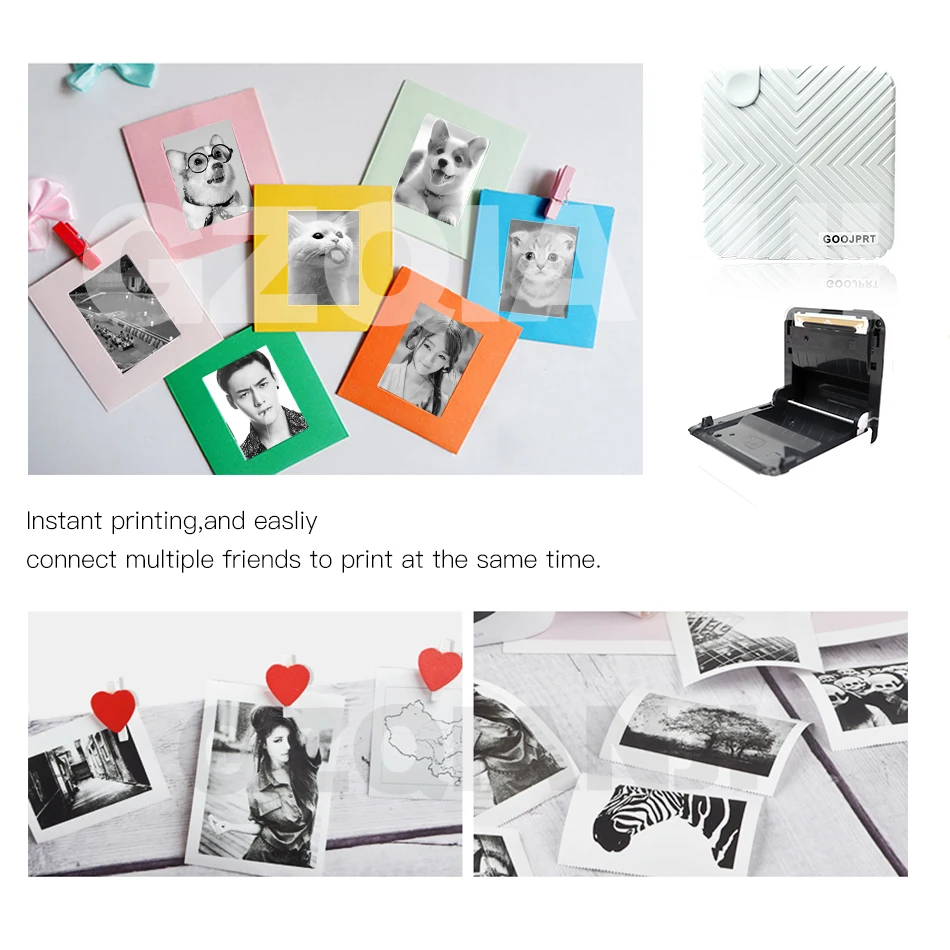 58 мм Мини Bluetooth фотообложка из мелкий рисунок Карманный фотопринтер Портативный