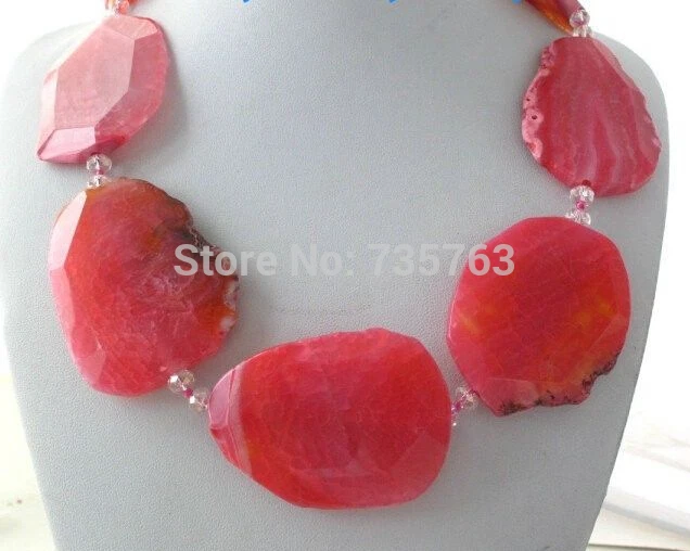 Граненный зеленый и розовый агат граненый кристаллический ожерелье xiuli 001295 |