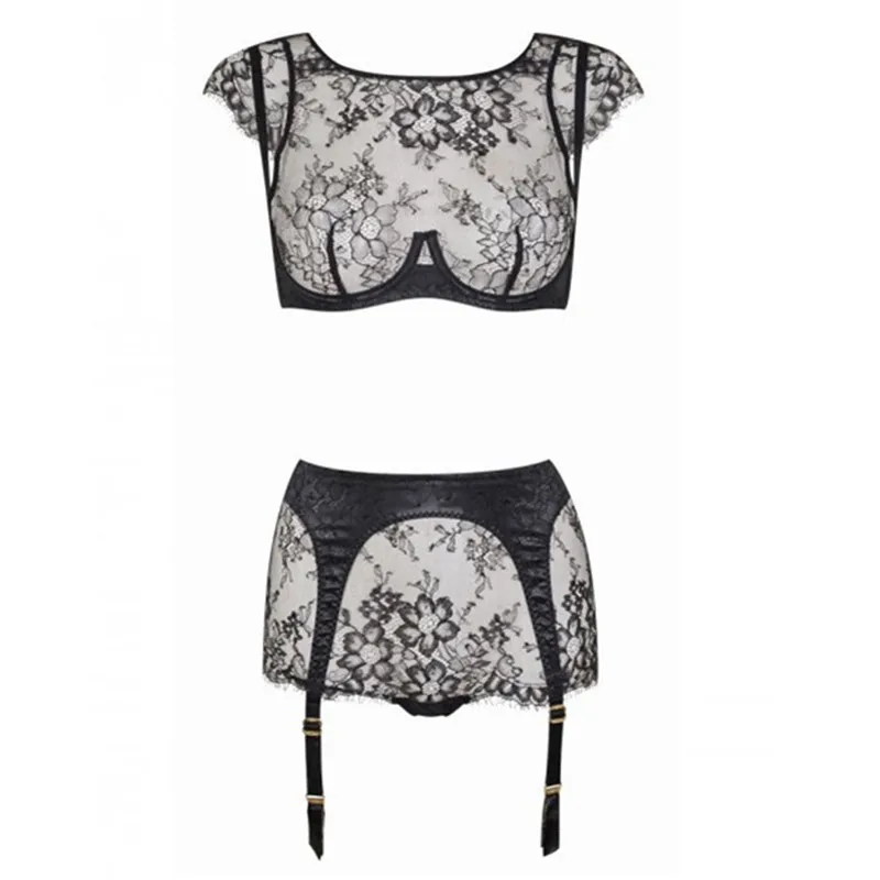 Black bra Comeonlover Sous Vetement Femme сексуальный кружевной бюстгальтер без косточек черного и белого цвета, сексуальный комплект нижнего белья, сексуальное эротическое женское белье, набор бюстгальтеров RI80312 - Цвет: Black bra