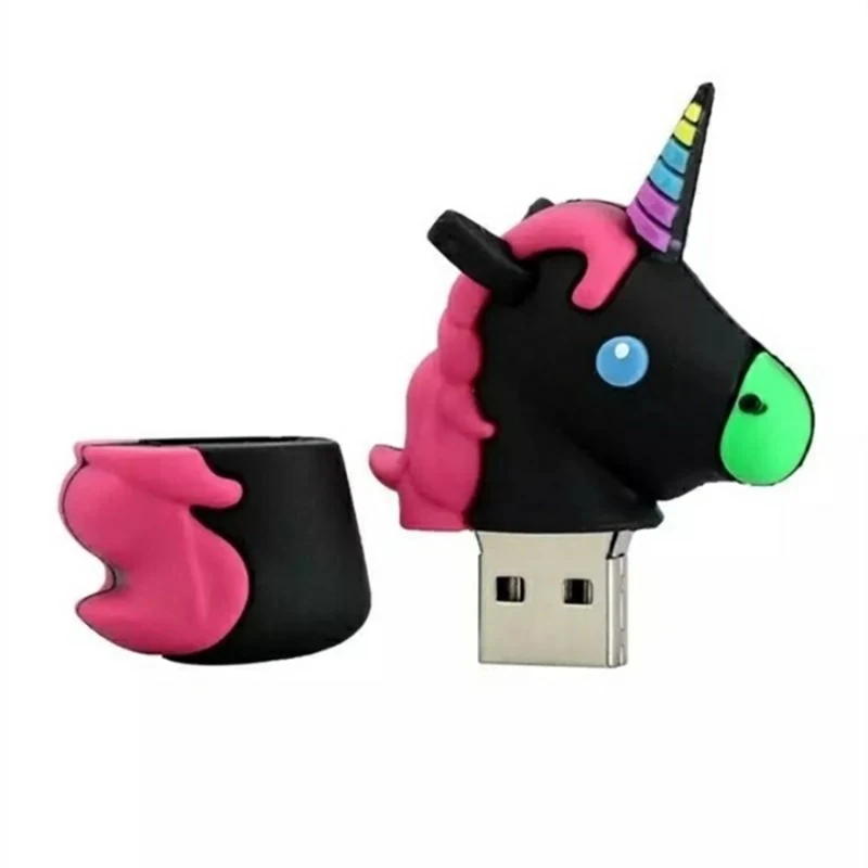 black USB 3,0 с рогатой лошадью, 32 ГБ, 64 ГБ, usb флеш-накопитель, 128 ГБ, флешка, 16 ГБ, 8 ГБ, флеш-накопитель, u-диск, флеш-карта памяти, бесплатный конвертер - Цвет: black