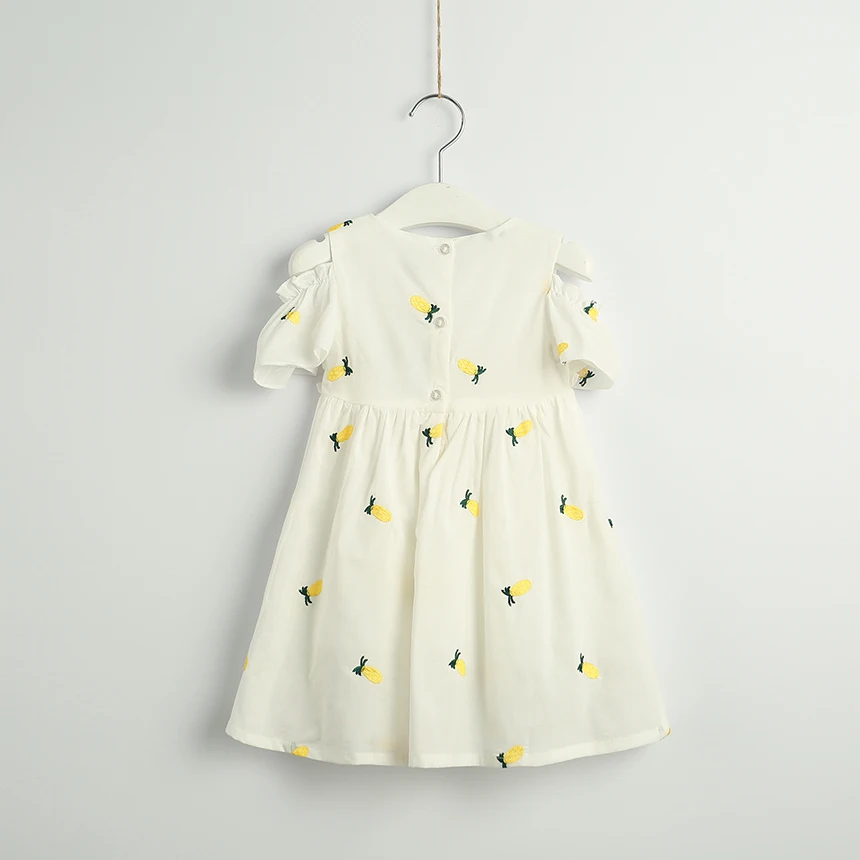 Toddler Girl Cotton Summer Off Shoulder Dress Fruit Pineapple Kids Wholesale Lots Bulk Clothes Little A-Line Party | Детская одежда и