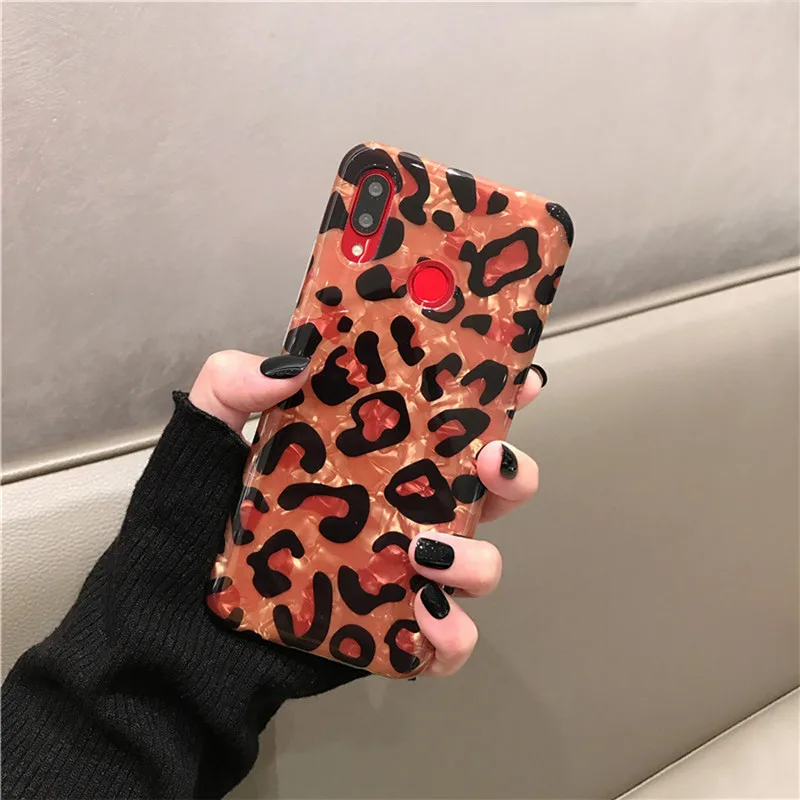 Леопардовый ТПУ чехол для телефона для Xiaomi mi A1 A2 9 8 se lite note 3 play mi x 2s redmi note 7 Чехол блестящая мягкая защитная задняя крышка - Цвет: phone bag case