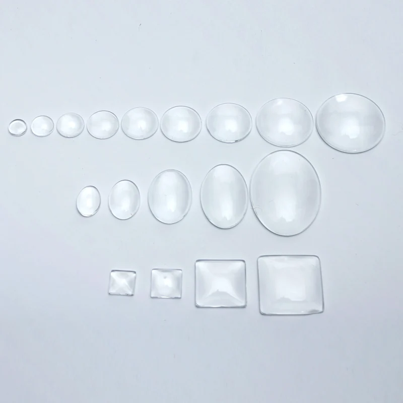 Прозрачный Круглый Овальный стеклянный пластырь диаметр 8-25 мм 50 шт. | Украшения и