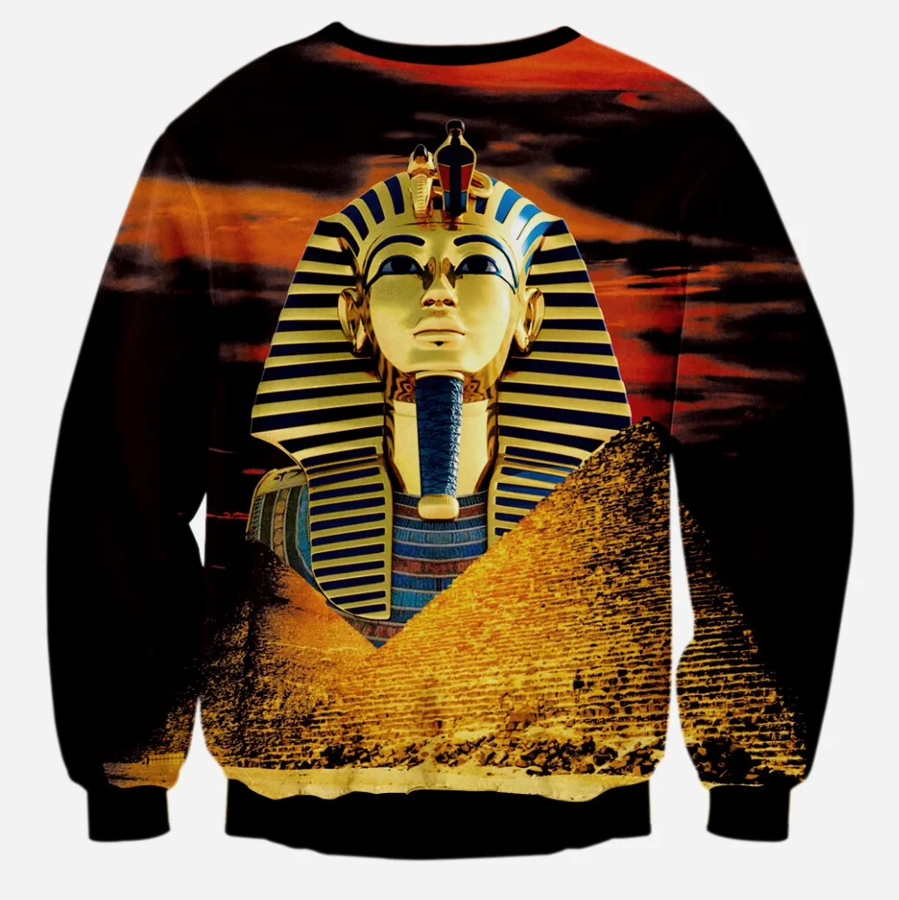 Объёмный рисунок (3D-принт) Толстовка египетского фараона печатных для мужчины и