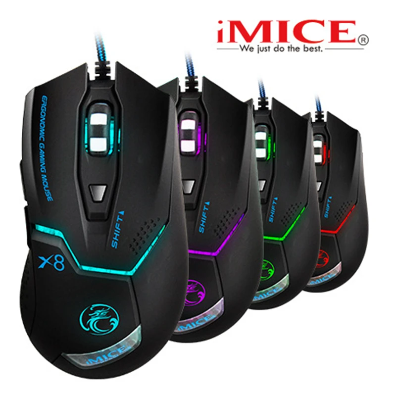 IMICE X8 игровая мышь проводная USB ноутбук геймер Электрический механический CF