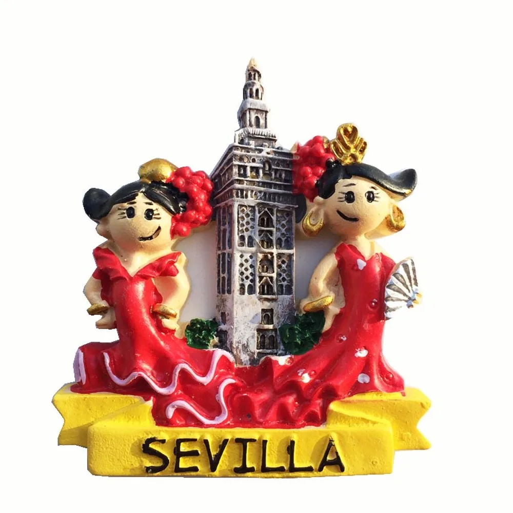 BABELEMI 1 шт. ручная роспись испанская Севилья танцоры фламенко магниты на