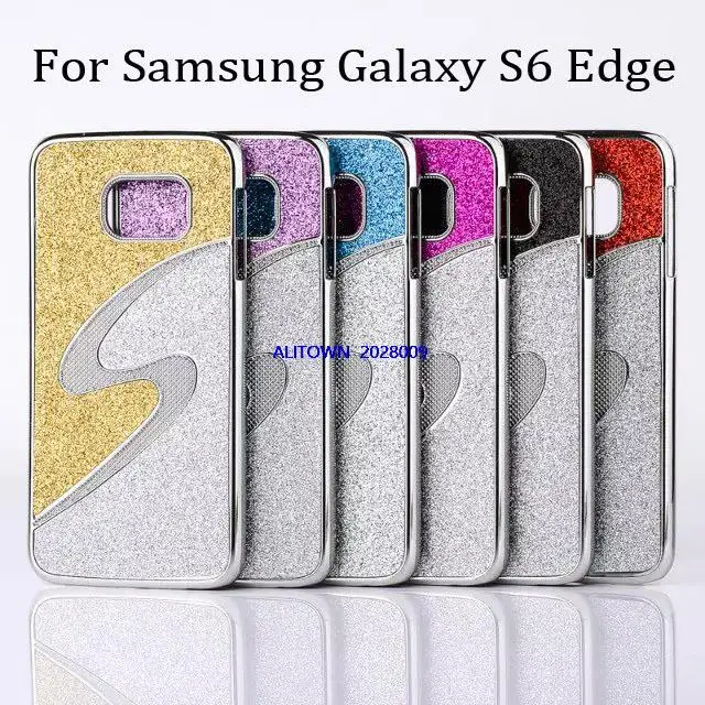 Чехол для чехол Samsung Galaxy S6 Edge Двойной Цвет Хромированный S Линия Блеск Жесткий