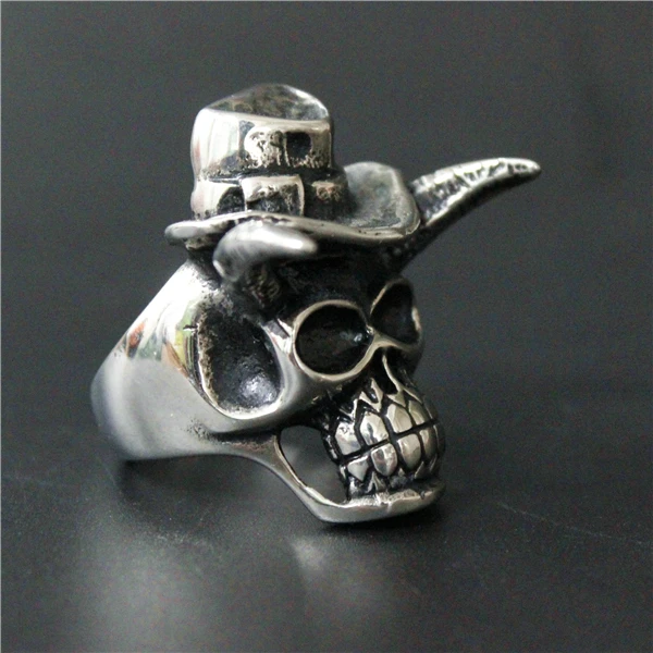 Размер от 7 до 13 крутое кольцо в виде черепа с головной убор 316L из нержавеющей