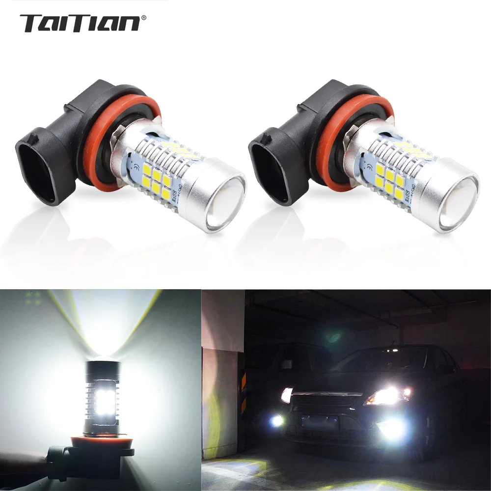 Taitian 2Pcs 21SMD Super White H8 9005 HB3 9006 HB4 12V 24V Waterproof fog light h11 high power led daytime running lights Kit | Автомобили