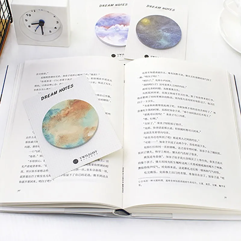 

1Pcs 30 Sheets Natural Dream Series Self-Adhesive Memo Pad Sticky Notes Bookmark Office School Supplies New
