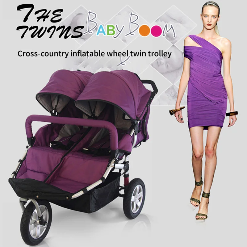Специальное предложение Babyboom внедорожная детская коляска для близнецов с