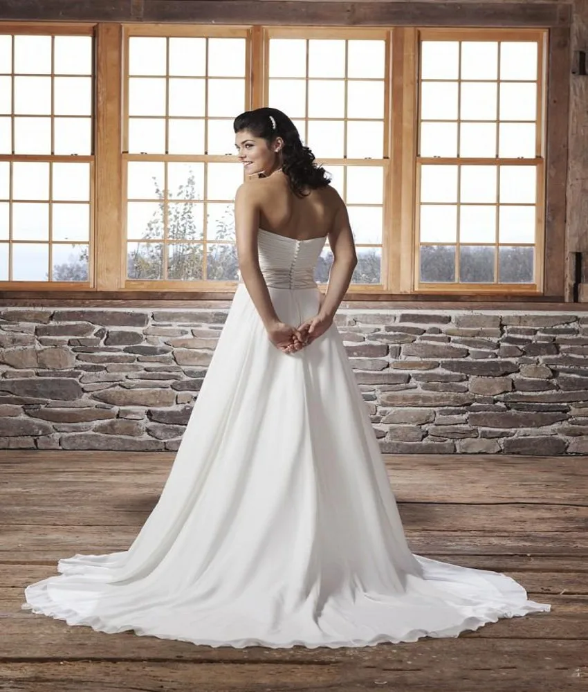 

Vestido De Noiva A-Line Wedding Dress Flowers White Brush Train Floor-Length Bridal Dress Custom Made High Quality Bridal Dress