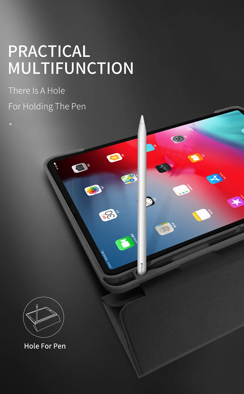 DUX DUCIS умный чехол из искусственной кожи для ipad Pro 12,9 11 чехол-подставка для ipad Pro 12,9 11 дюймов с карандашом