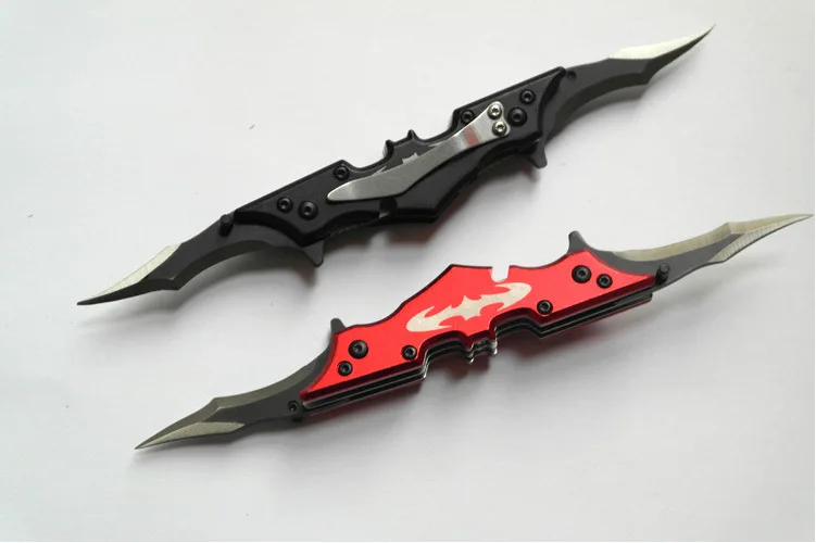 Стальной Карманный охотничий складной нож с двойным лезвием и алюминиевой