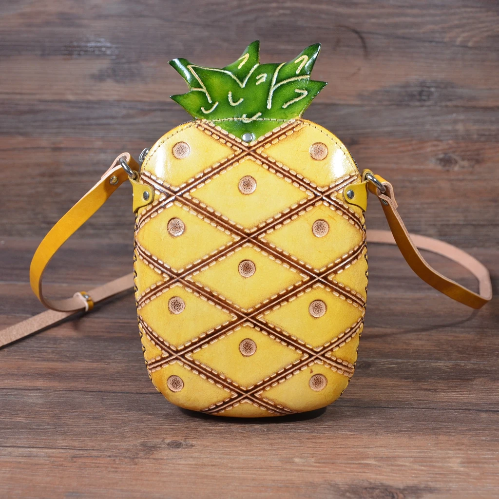 Сумка ручной работы из воловьей кожи милая сумка через плечо в виде фруктов |