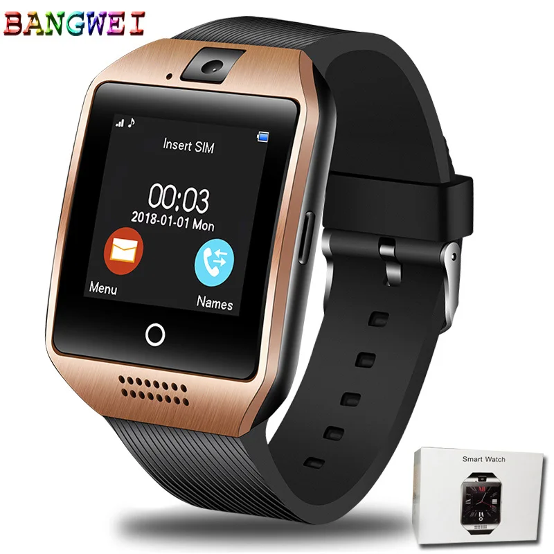 Rose Gold LIGE новые мужские Bluetooth Смарт часы женские спортивные Шагомер Часы светодиодный Большой экран цветной сенсорный экран Поддержка TF SIM карта+ коробка - Цвет: Rose Gold