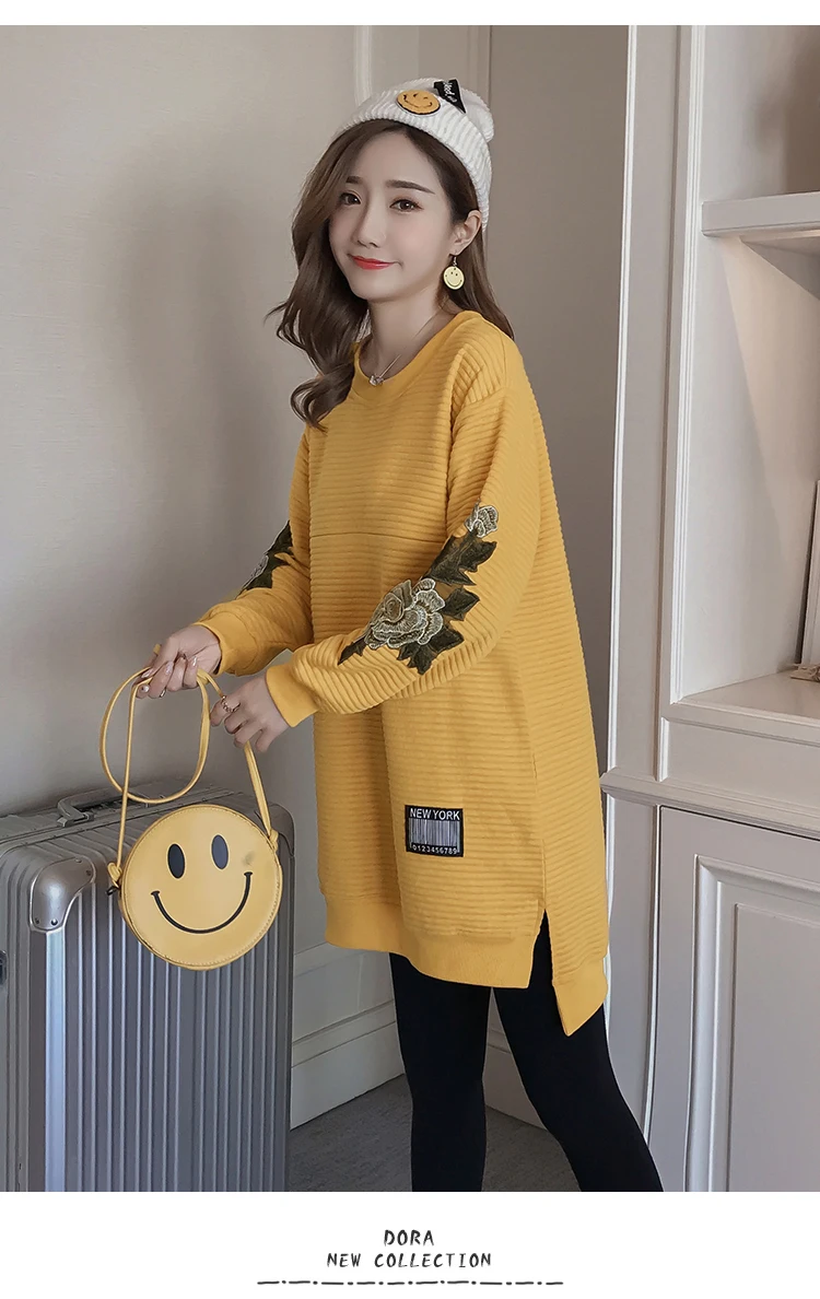 Новая Вышивка для беременных и кормящих женщин свитер одежда кормящих топы для беременных и кормящих женщин свитер Топы для беременных