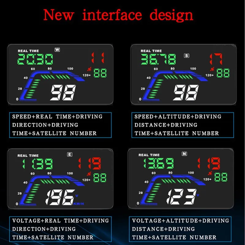 Wiiyii Q7 HUD OBD2 Head Up дисплей GPS Спидометр зеркало Автомобиль Мотоцикл Вождение