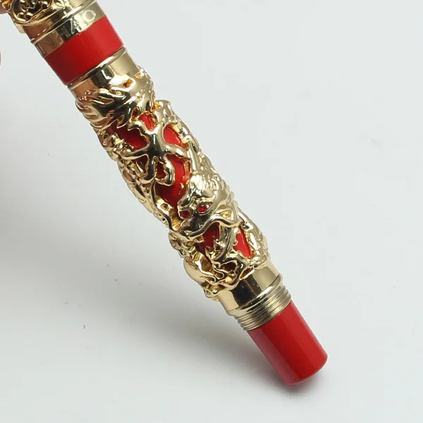 Новейший дизайн Jinhao шариковая ручка с драконом и Фениксом серебристо серого