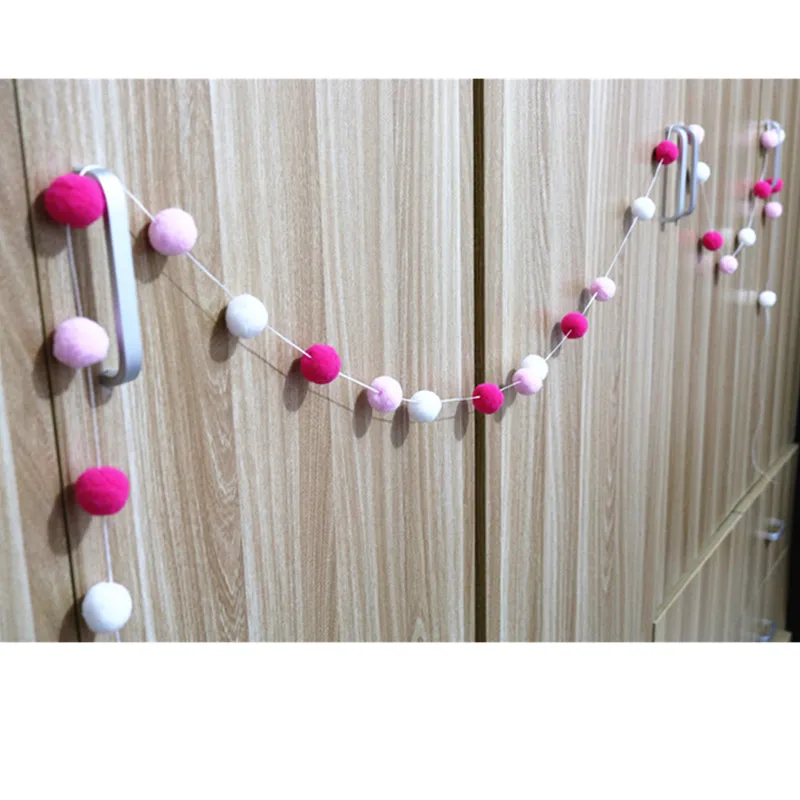 Шерстяные войлочные шары 2 м ручная работа декор для детской комнаты подвесная