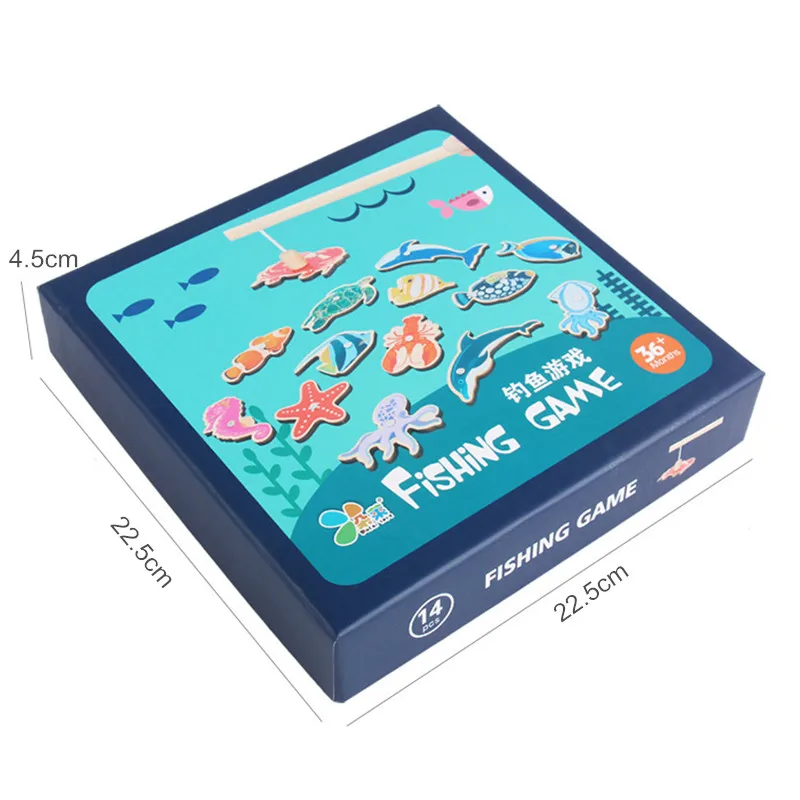 12 рыб 2 удилища для детской рыбалки развивающие игрушки деревянный магнитный