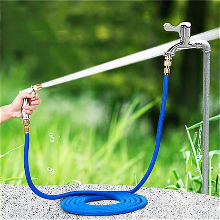 Selling Retractable Garden Watering Hose Wear-Resistant flexible Garden Hose 16 FT-100FT Car Wash Weapon Nozzle For the Garden