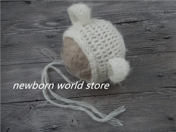 Детская шапочка реквизит для фотосъемки новорожденных мохеровая шапочка.