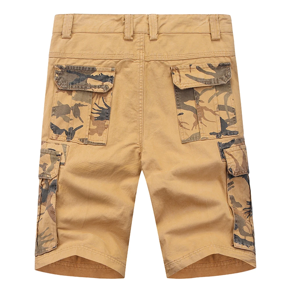 Шорты-карго мужские в стиле милитари хлопок много карманов свободные