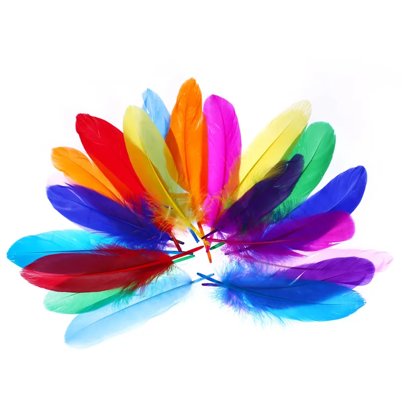 20 шт./лот цветные натуральные гусиные перья для рукоделия шляпы маски украшения