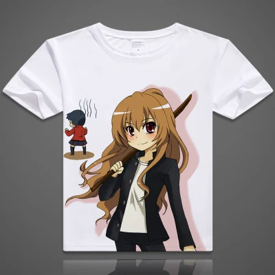 as picture Аниме toradora Тигр дракон футболка Для мужчин короткий рукав мода мультфильм футболка Айсака Тайга Косплэй xd-077 - Цвет: as picture