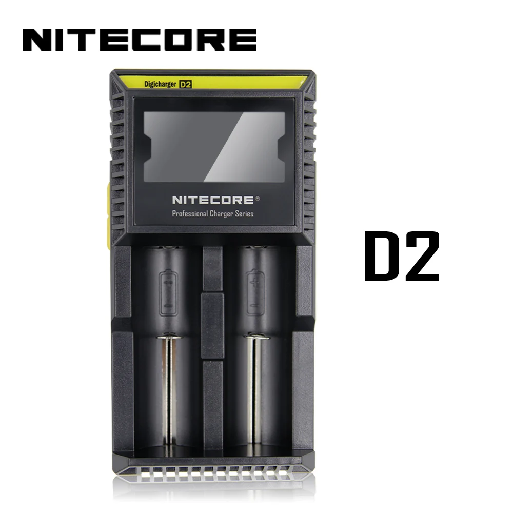 Nitecore D4 D2 I4 I2 Digi зарядное устройство lcd интеллектуальная схема глобальная страховка Li-Ion 18650 14500 16340 26650 зарядное устройство - Цвет: Nitecore D2