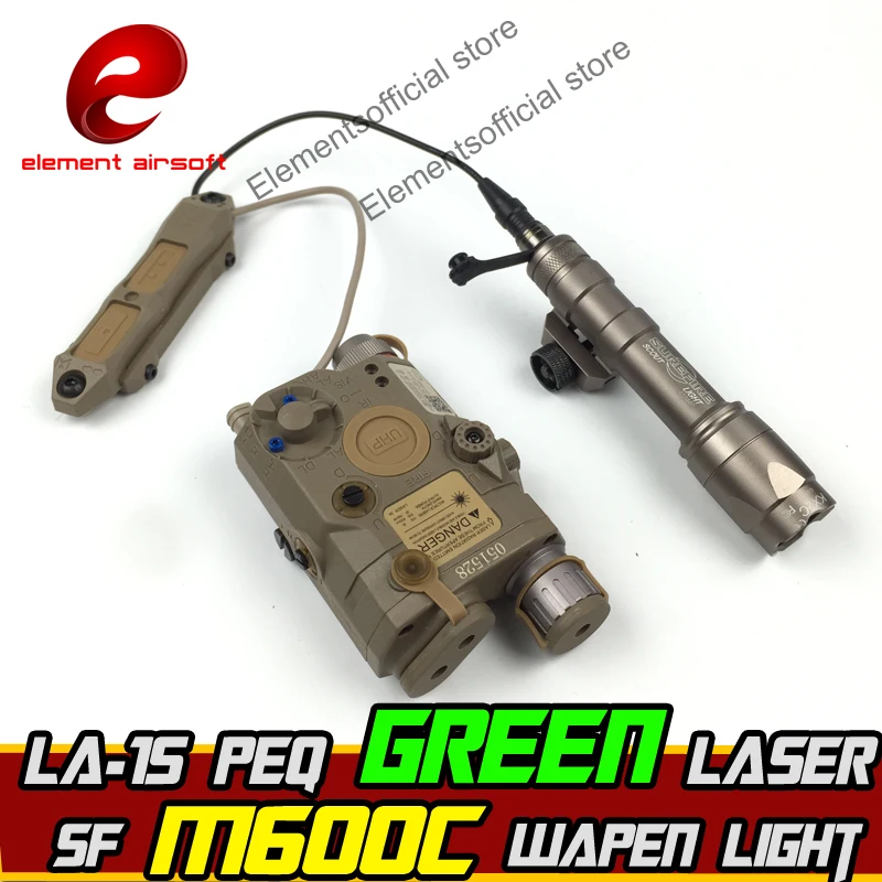 

Element Airsoft surefir M600C Weapon Scout light IR PEQ 15 Green Laser Arms Gun Lamp Double Control Switch Tactical Flashlight