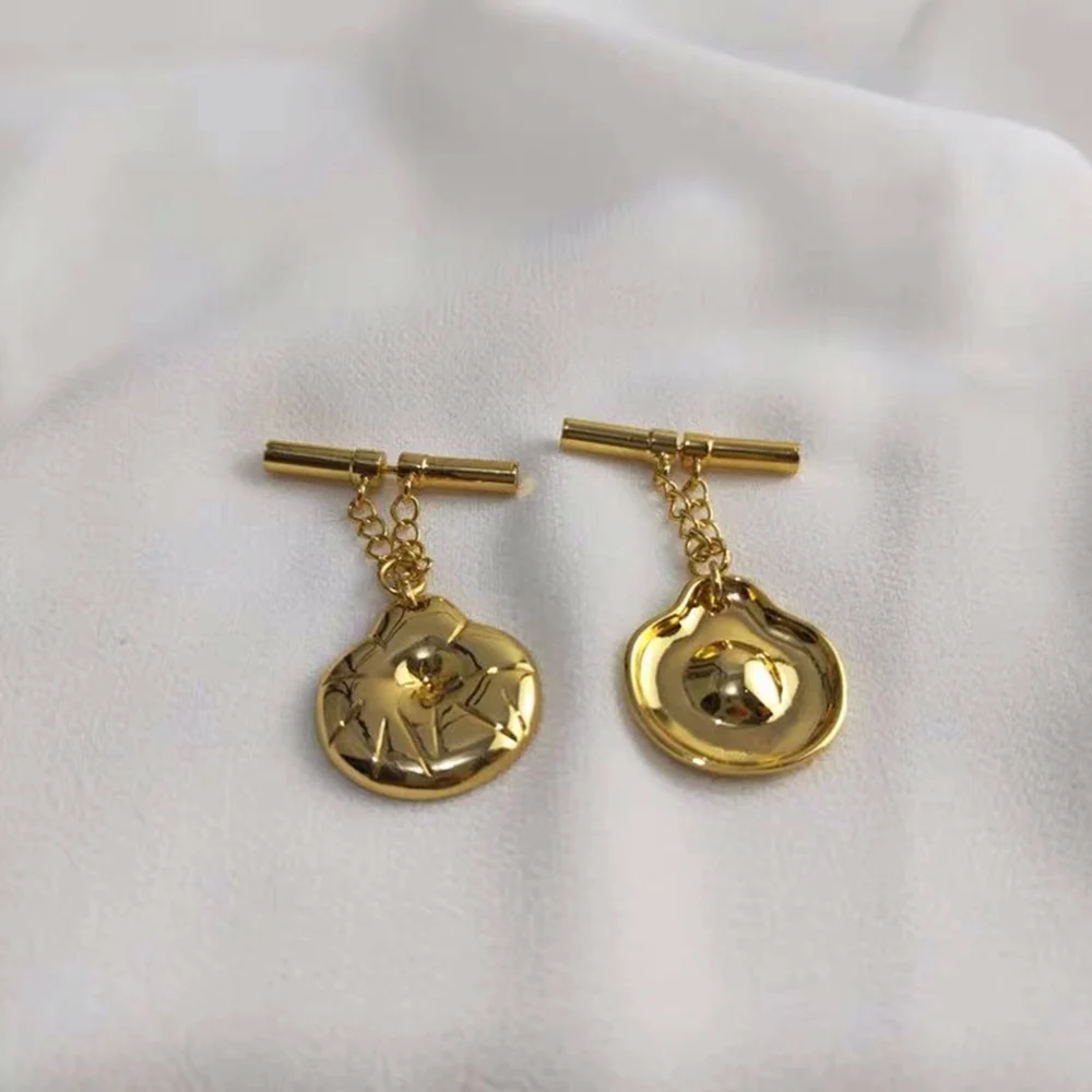 Женские серьги-подвески с ракушками брендовые дизайнерские серьги золотистого