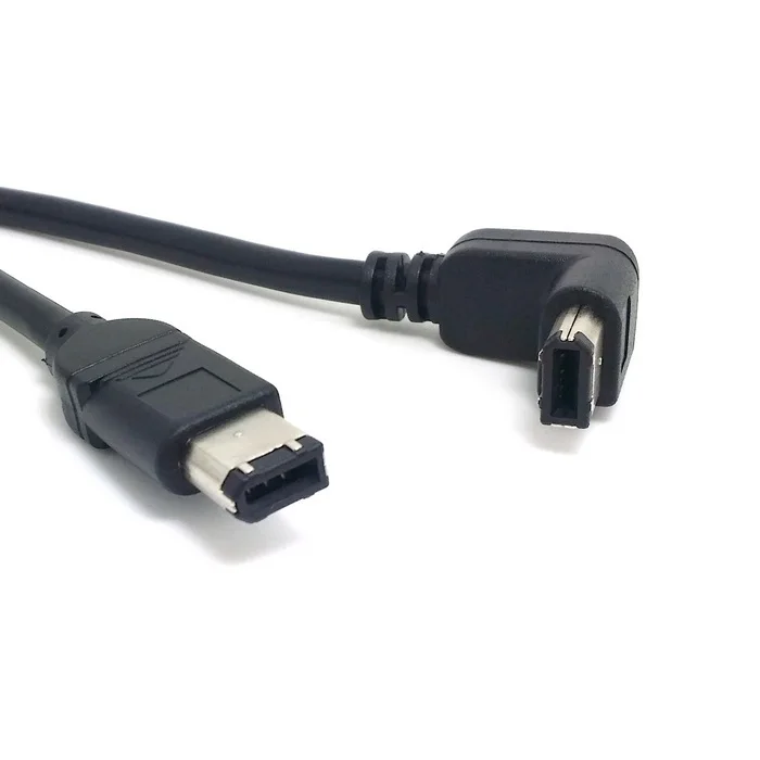 Deep Well IEEE 1394 Firewire 400 6pin 90 градусов вниз прямоугольный до прямой кабель для передачи