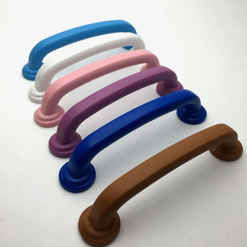 96 мм Современные Простые Модные красочные ручки мебели Белый Синий Черный