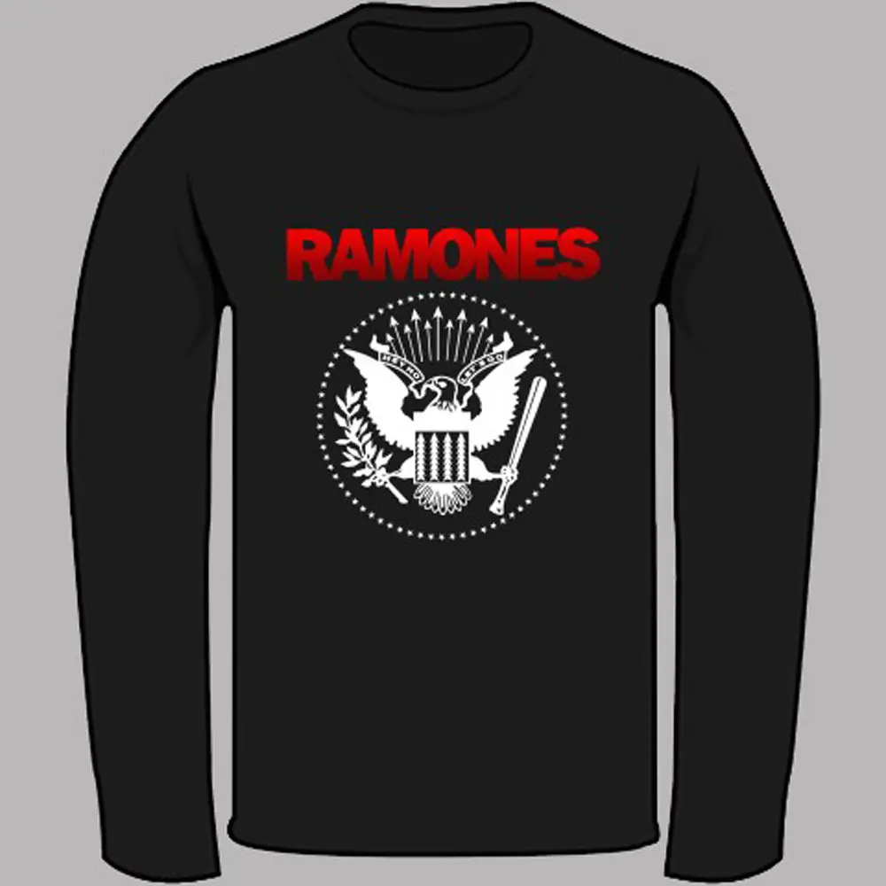 Ramones панк Рок Группа Логотип Joey ди черная футболка с длинным рукавом Размеры S