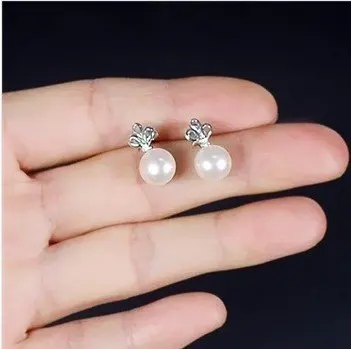 2014 New style fashion jewelry natural freshwater pearl earrings S925 silver SE0080PL | Украшения и аксессуары