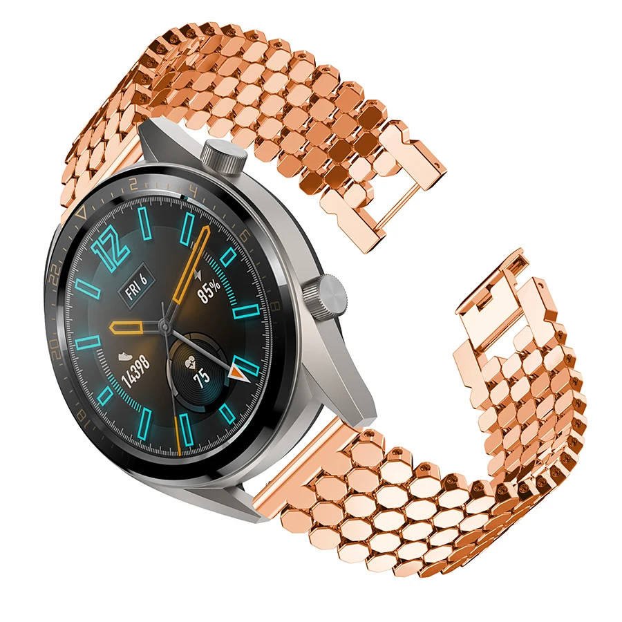 Сменный смарт браслет из нержавеющей стали для HUAWEI Watch GT ремешок часов 22 мм Xiaomi Huami