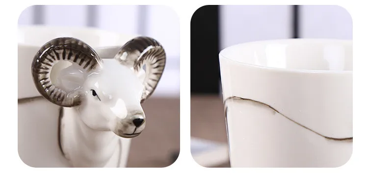 CFen A's керамическая кружка для кофе, молока, чая, кружка 3D в форме животного, ручная роспись, животные, кружка, подарки на день рождения