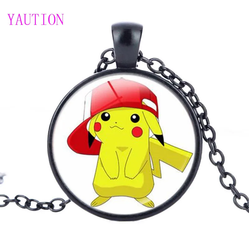 Ожерелье с подвеской Pokemon круглые подвесные украшения из стекла 3 цвета|pendant