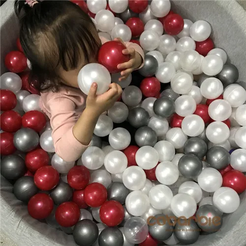 80 шт./лот серебристо серый золотой мягкий пластиковый шар для бассейна морской