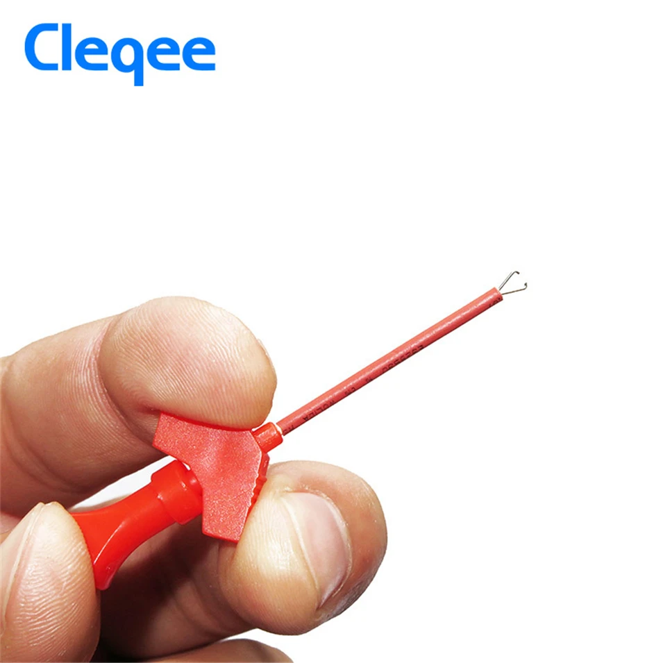 

2018 Cleqee P5003 10PCS/Set Micrograbbers SMD IC Pins Testing Probe Dupont Connectors Logic Analyzer Test Hook Clip for Jumper W