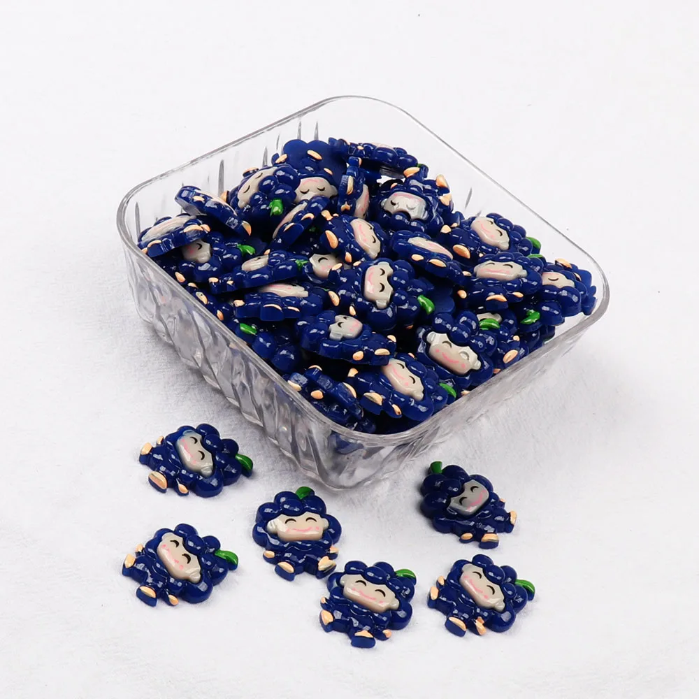 grape IBOWS плоская задняя сторона фрукты смолы арбуз ананас милые смолы DIY ювелирные изделия ожерелье аксессуары для волос Смола Кабошоны украшения - Цвет: grape