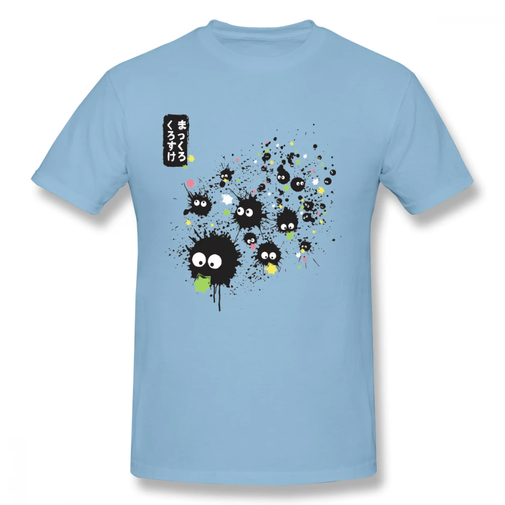 Классическая футболка на заказ Makkuro Kurosuke Ink Tonari no Totoro для мужчин новое поступление - Цвет: Небесно-голубой