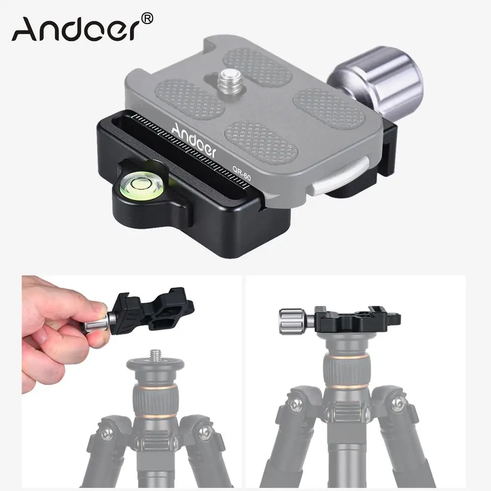 Andoer DC-50 БЫСТРОРАЗЪЕМНАЯ пластина зажим ручка-тип 1/"& 3/8" винтовое отверстие для Arca Швейцарский Стандарт для Manfrotto 200PL