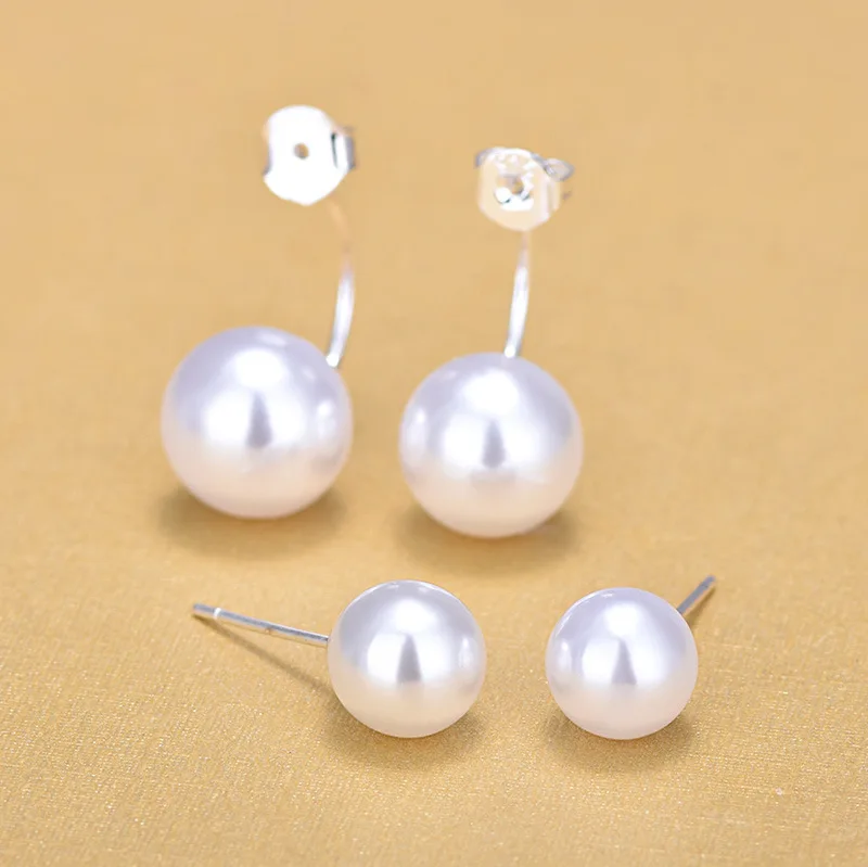 Женские двойные серьги гвоздики из стерлингового серебра 925 пробы с