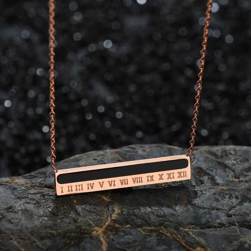 ELSEMODE модное колье с римскими цифрами персонализированное гравировочное