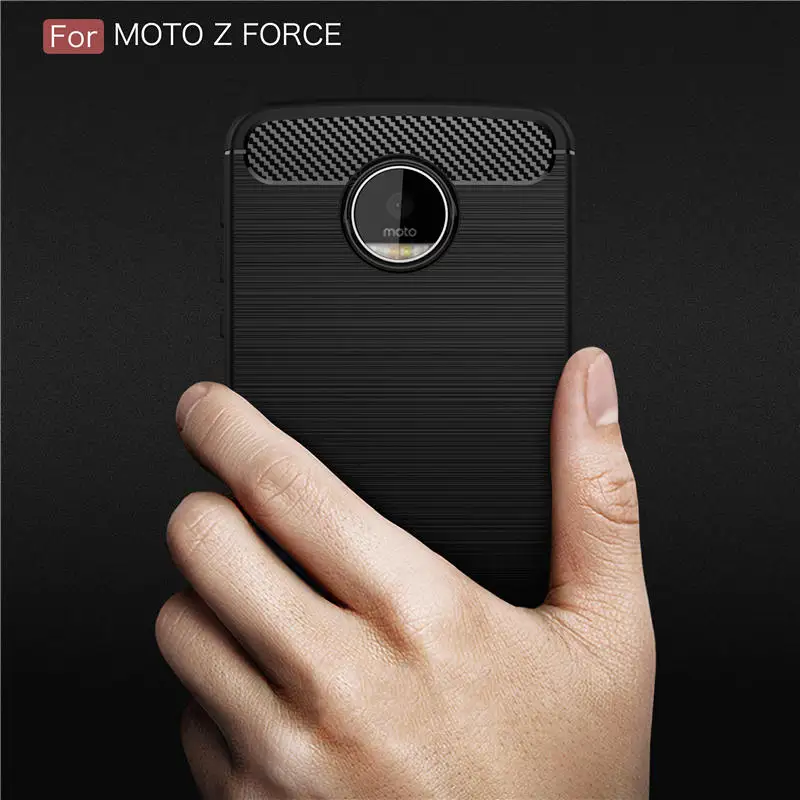 Jdble Новый углерода Волокно рисунок антидетонационных Панцири Чехол для Motorola Z Play