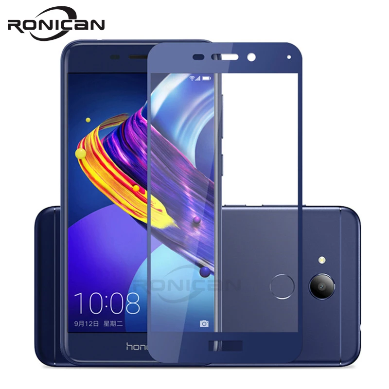 Защитное стекло Full Cover Screen Protector для Huawei Honor 6C Pro цветное противоударное закаленное V9 Play.